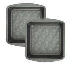 Set 2 8 Inch Non Stick Metal Square Baking Pan, ASH GREY, hi-res image number null