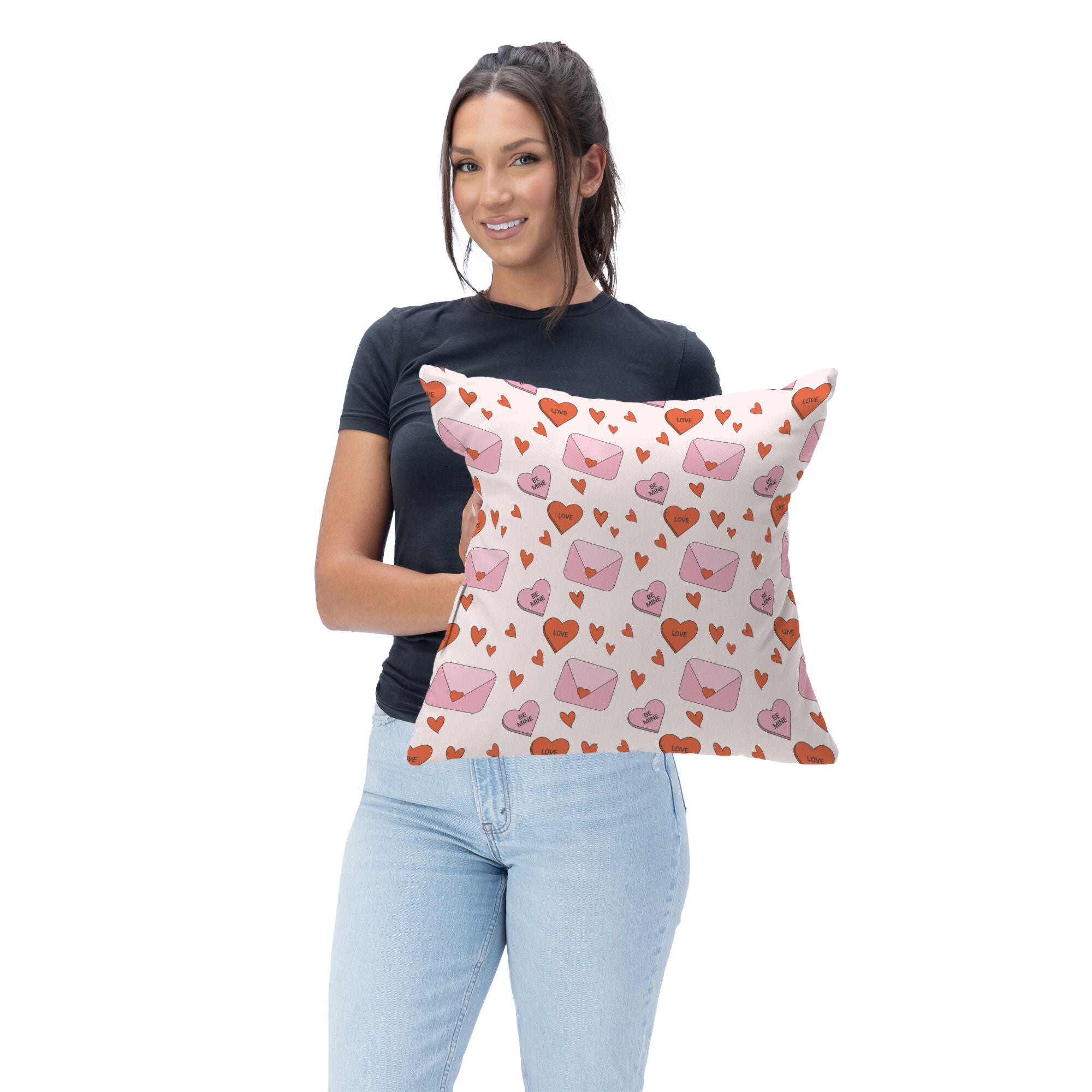 Valentine's Day Send My Love Throw Pillow 18X18 Inches, SEND MY LOVE, on-hover image number 1