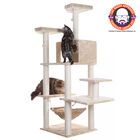 Real Wood 72" Condo Sratching Post Cat Tree, BEIGE, hi-res image number null