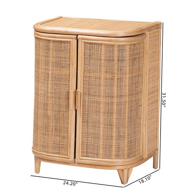 Yanka Bohemian Natural Rattan Storage Cabinet, , alternate image number null