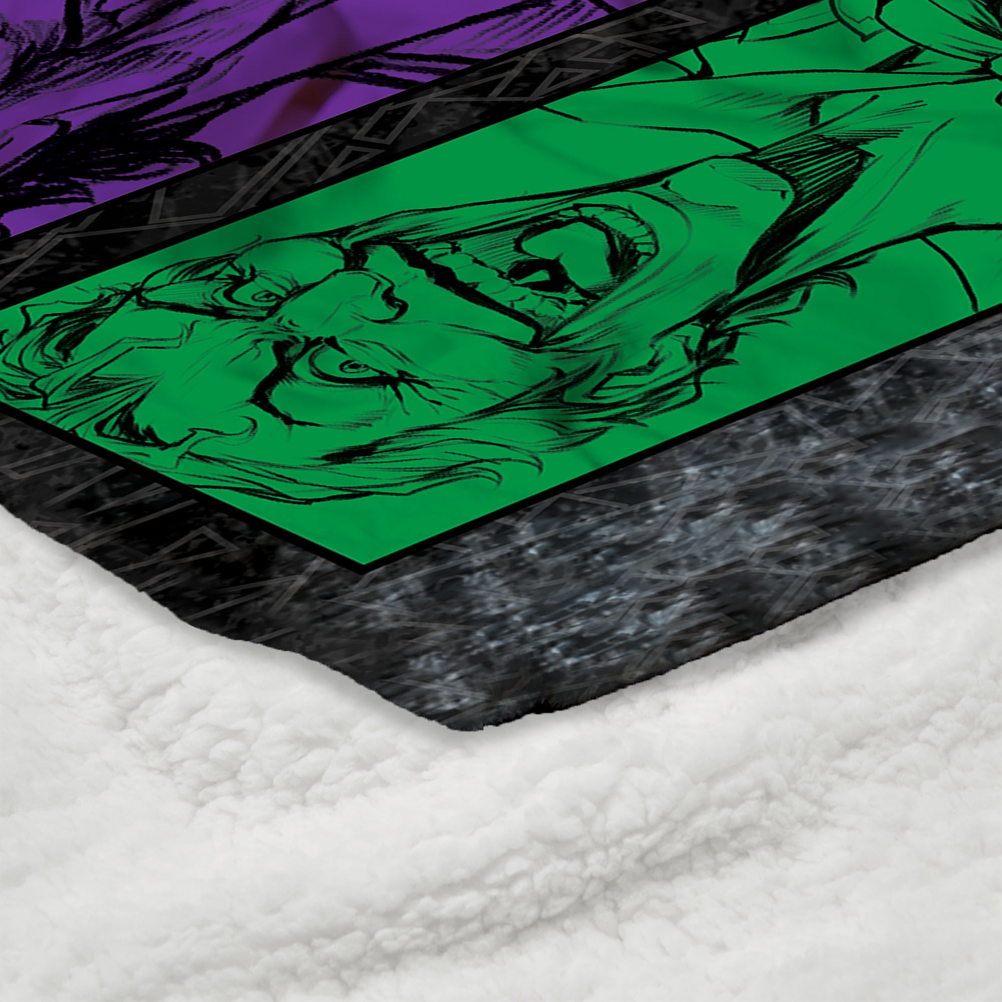 Warner Bros. DC Gotham Grin Silk Touch Sherpa Throw Blanket 50x60 Inches, GOTHAMTHROW, alternate image number 4