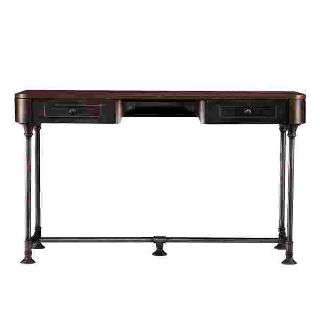 Industrial desk with two drawers and metal legs