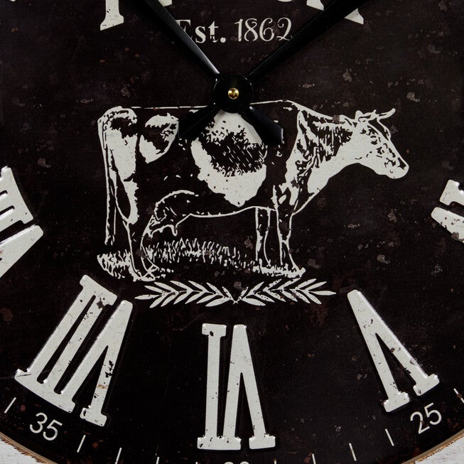 Black Farmhouse Wood Wall Clock, , alternate image number null