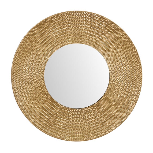 Gold Metal Contemporary Wall Mirror, GOLD, hi-res image number 0