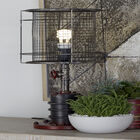 Set Of 2 Red Metal Industrial Accent Lamp, , alternate image number null