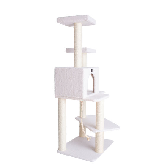 Real Wood 57" Fleece Covered Cat Tree Climber, , alternate image number null
