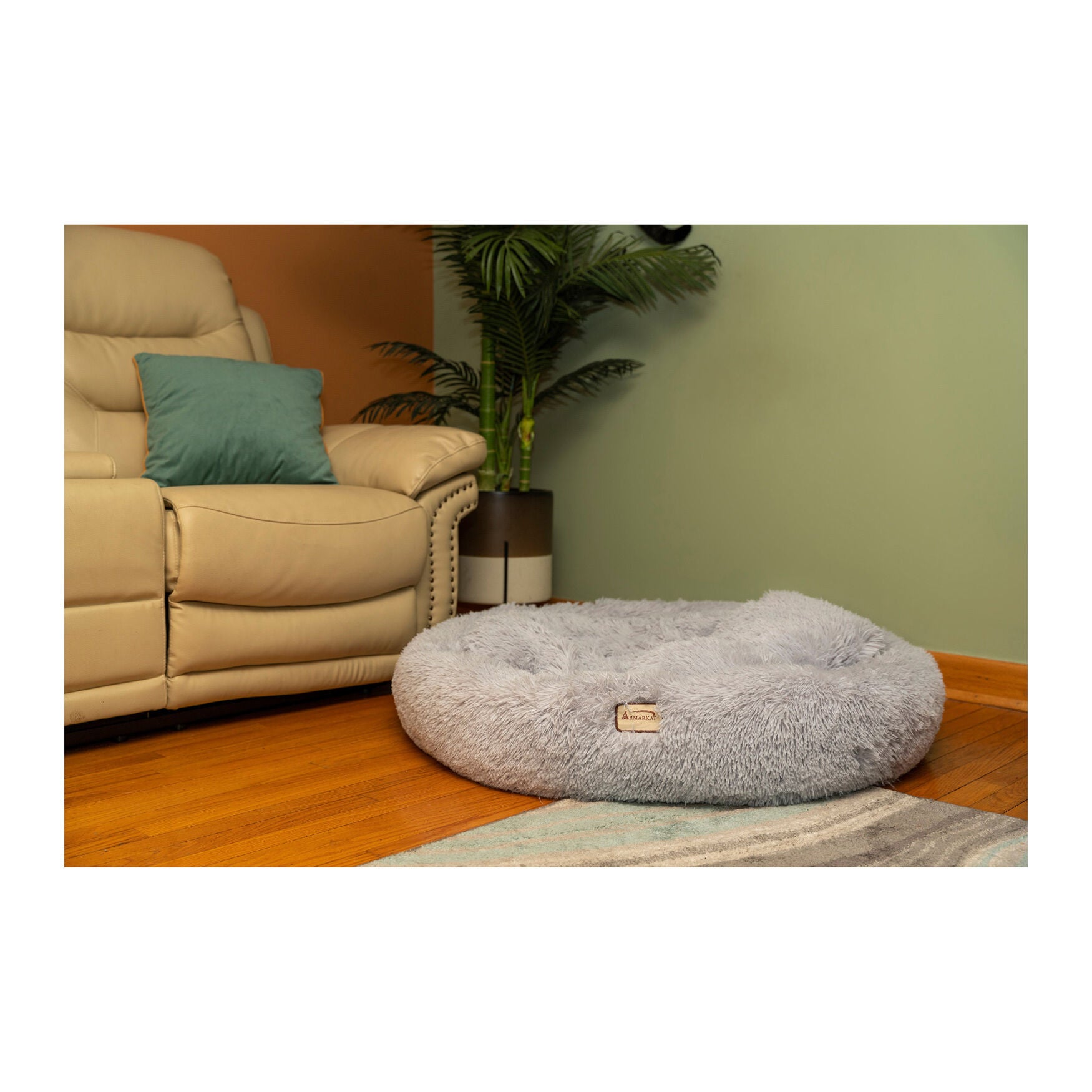 Armarkat Extra Large, Fluffy Gray Round Cat Bed - C71Nhs Cat Bed, , alternate image number 2