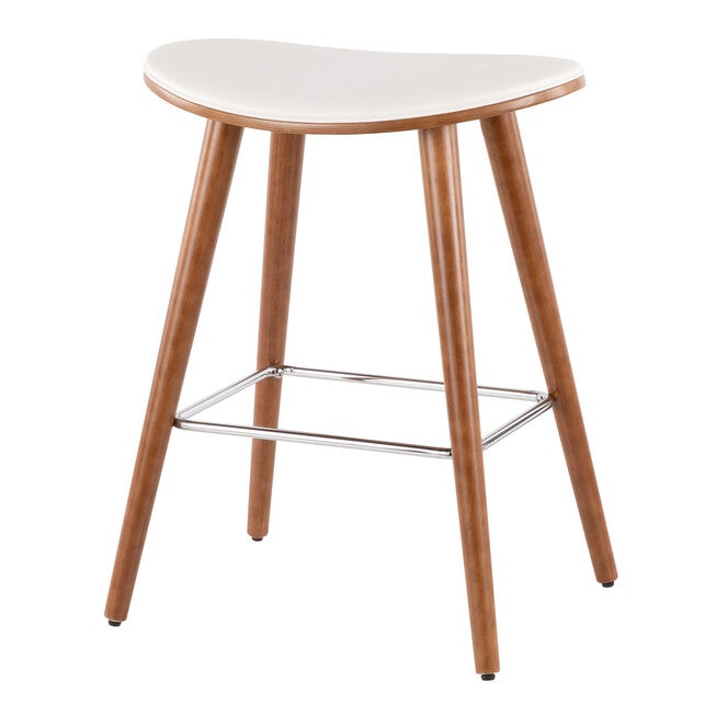 Saddle 26 inches Mid-Century Modern Counter Stool - Set Of 2, , alternate image number 3