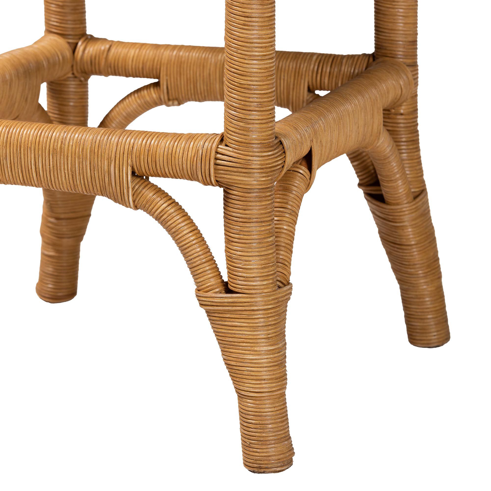 Muy Bohemian Scallop Honey Rattan Bar Stool, HONEY, alternate image number 5