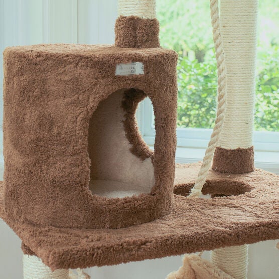 Real Wood 70" Cat Tree With Scratch Posts, Hammock, , alternate image number null