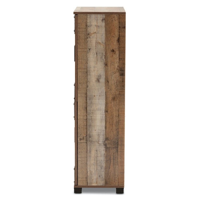 Cyrille Farmhouse Rustic Finished Wood 4-Door Shoe Cabinet Furniture, , alternate image number 3