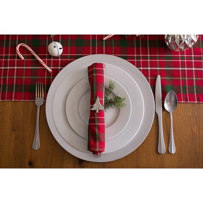 Tartan Holly Plaid Table Runner 14x72, , alternate image number 3