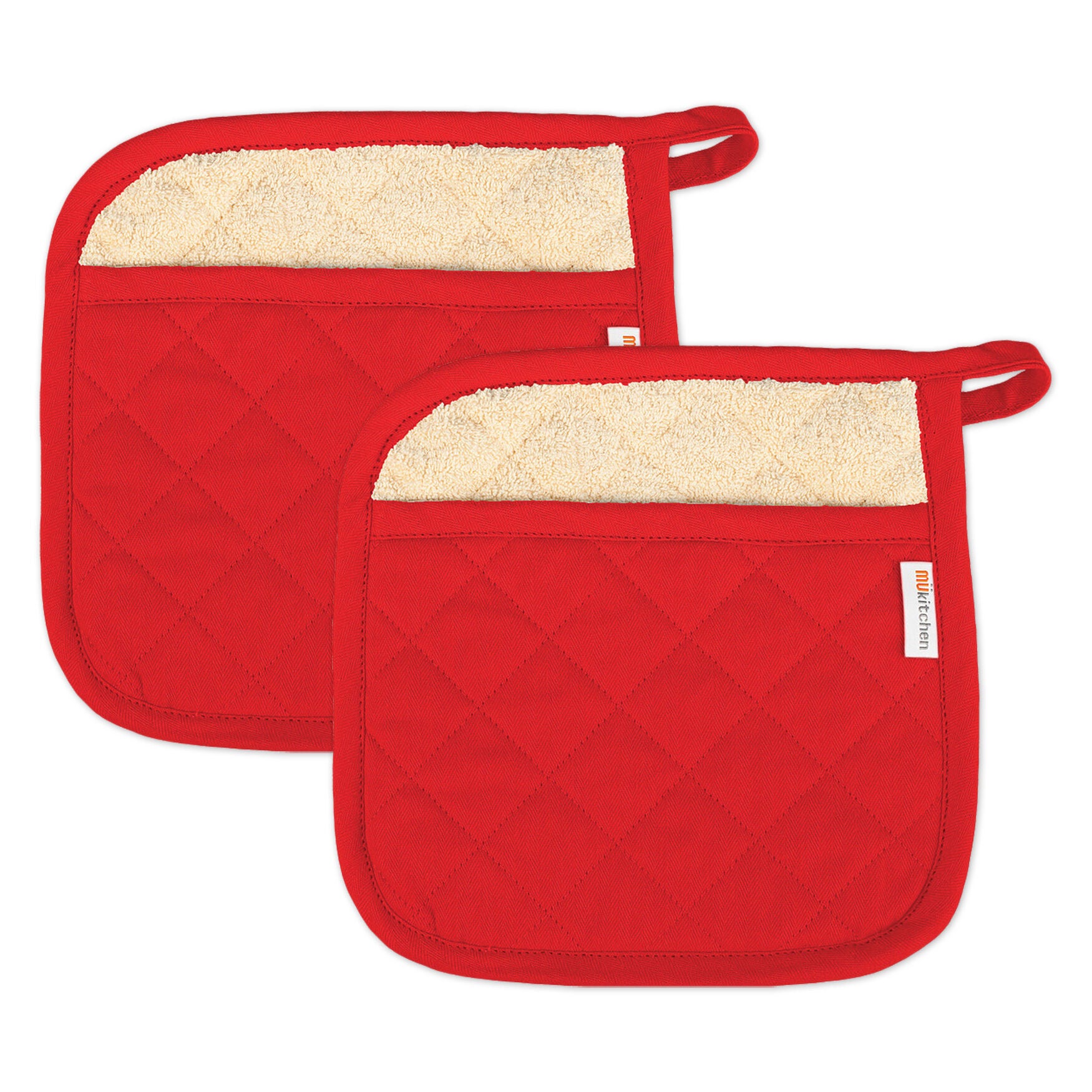 Solid Twill Potholder, Set 2, CRIMSON, hi-res image number 0