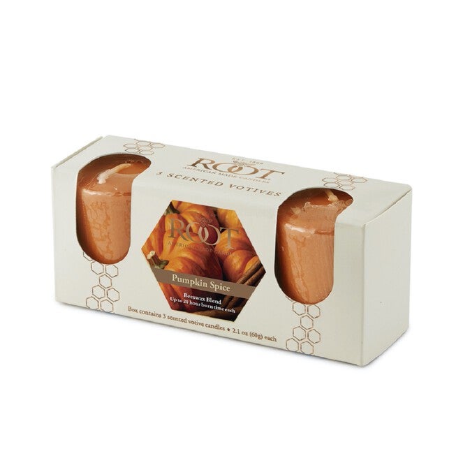 Pumpkin Spice Scented Votive Candle, Set 3, PUMPKIN, hi-res image number null