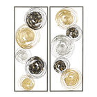 Set Of 2 Black Metal Contemporary Wall Decor, BLACK, hi-res image number null