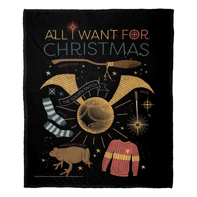 Wb Harry Potter All I Want For Christmas Silk Touch Throw, , on-hover image number null
