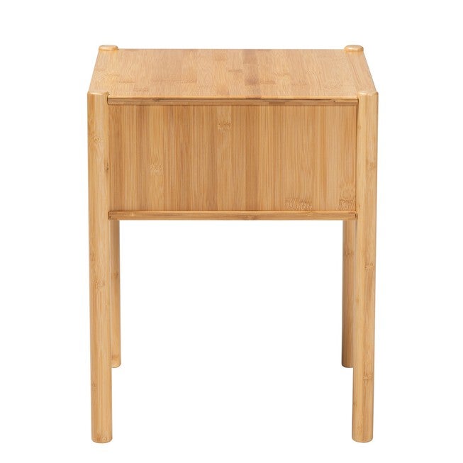 Naresh Mid-Century Modern Transitional Natural Brown Bamboo Wood 1-Drawer End Table, , alternate image number null