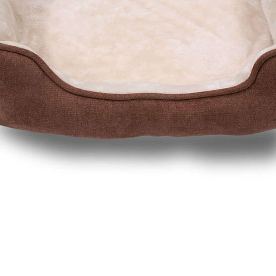 Orthopedic rectangle bolster Pet Bed,Dog Bed, super soft plush, Medium 25x21 inches BROWN, , alternate image number null