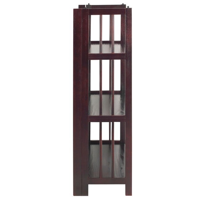 3-Shelf Folding Stackable Bookcase 27.5 inches Wide-Espresso, , alternate image number 2