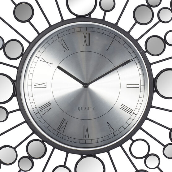 Black Glam Metal Wall Clock, , alternate image number null