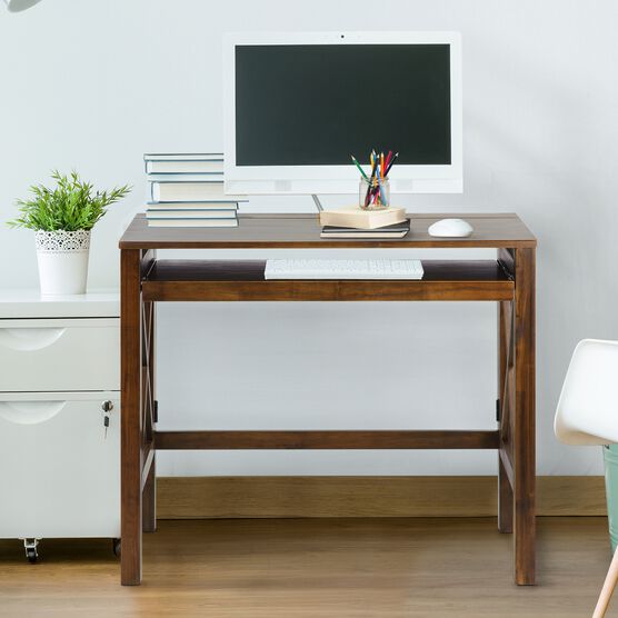 Montego Folding Desk with Pull-Out-Warm Brown, , alternate image number null