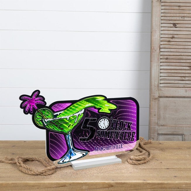 Margaritaville 5 o'Clock EkkoLight 12 inchesH, PINK GREEN, alternate image number 1