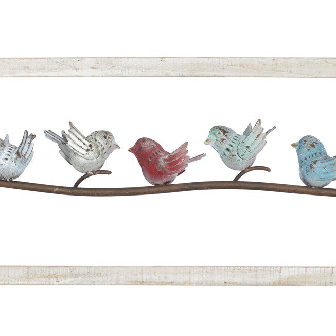 White Wood Farmhouse Birds Wall Decor, , alternate image number 5