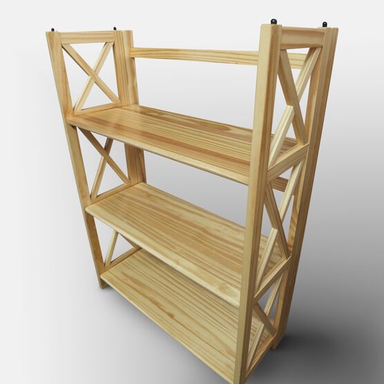 Montego 3-Shelf Folding Bookcase -Natural, , alternate image number null