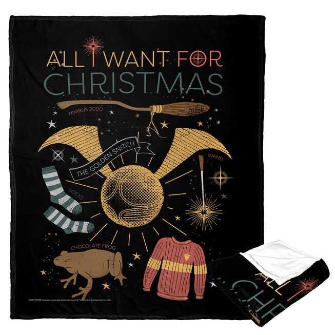 Wb Harry Potter All I Want For Christmas Silk Touch Throw, O, hi-res image number null