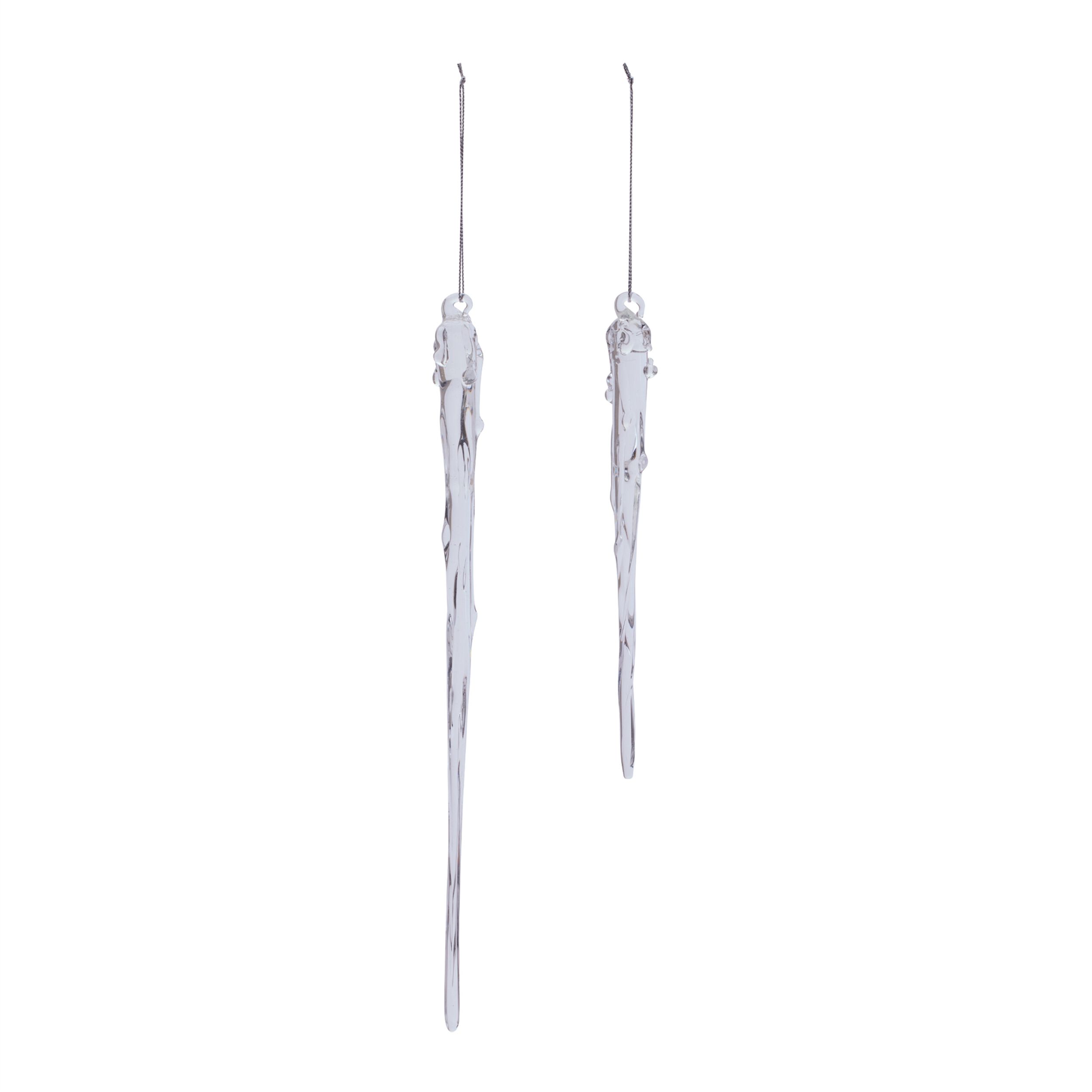 Glass Dripping Icicle Ornament (Set of 6), CLEAR, alternate image number 3