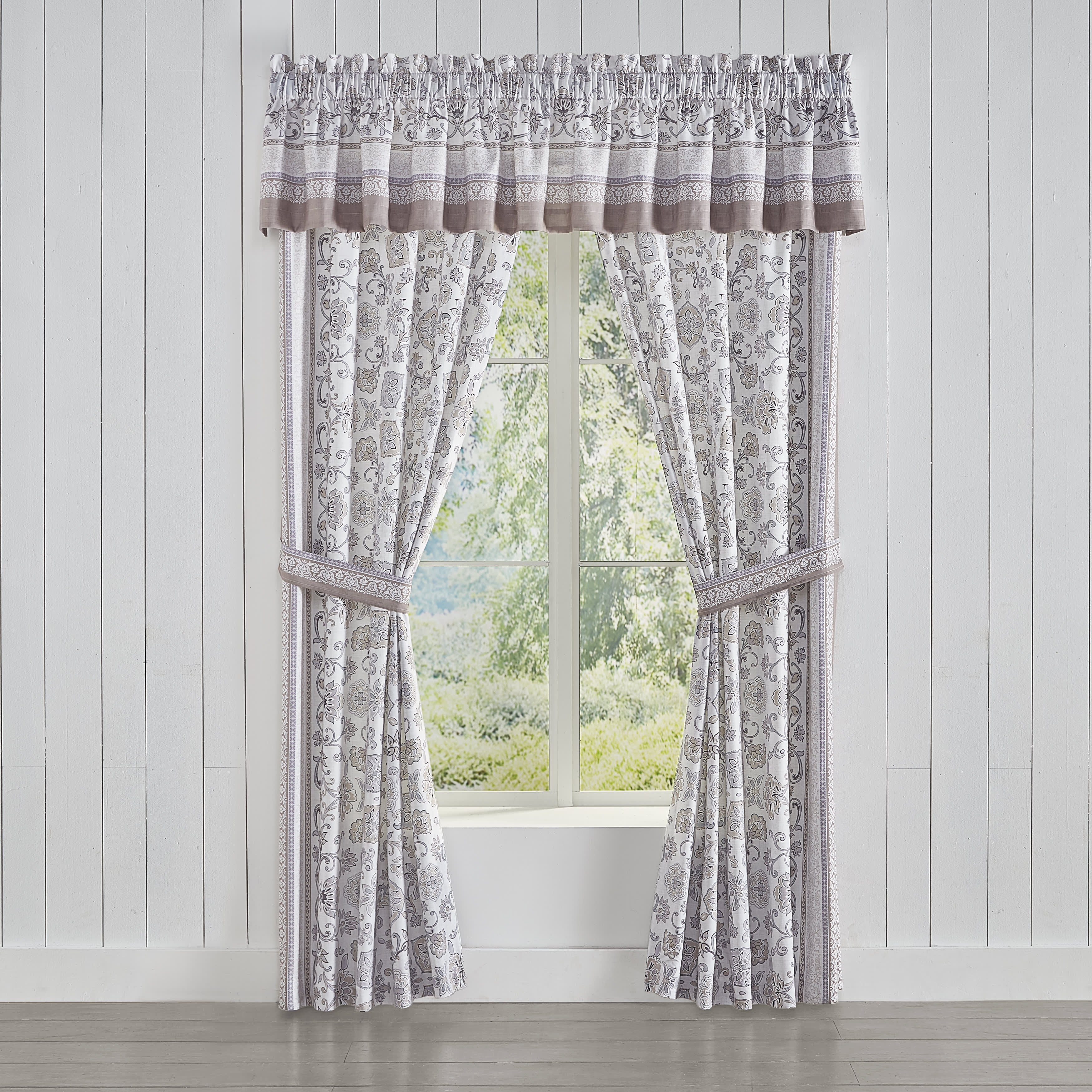 Chelsea Grey 84 Inch Window Panel Pair, GRAY, alternate image number null