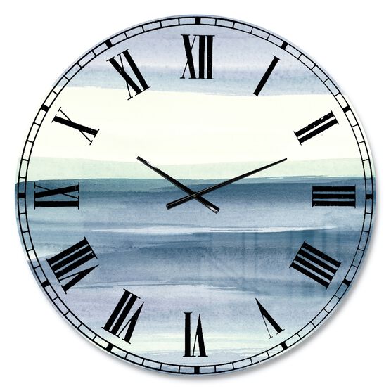 Mint Indigo Dawn I Farmhouse Wall Clock, , alternate image number null