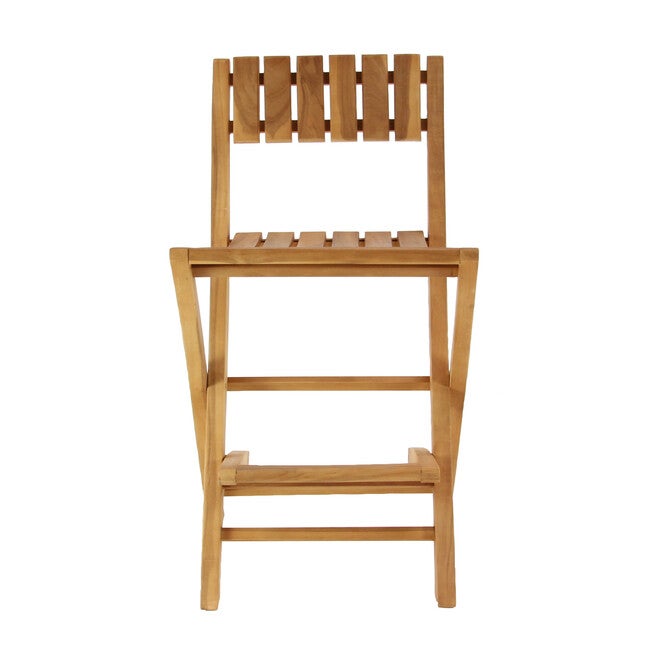 Set Of 2 Brown Teak Wood Traditional Bar Stool, , alternate image number 4