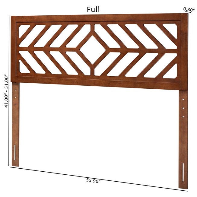 Olsen Wood Headboard with Geometric Cutout Design, Queen, BROWN, alternate image number 5