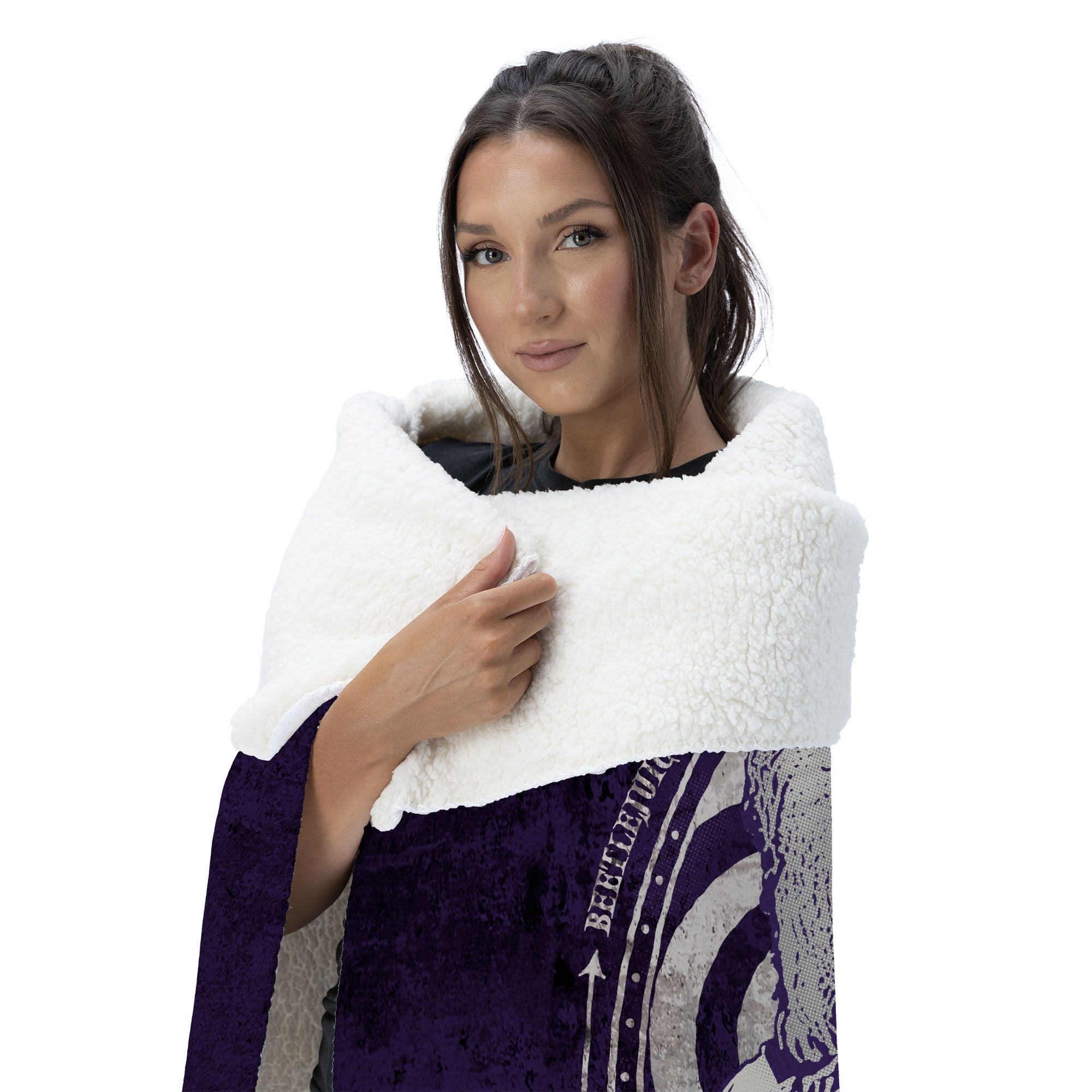 Warner Bros. Beetlejuice Big Dark Room Silk Touch Sherpa Throw Blanket 50X60 Inches, BLACK, alternate image number 2