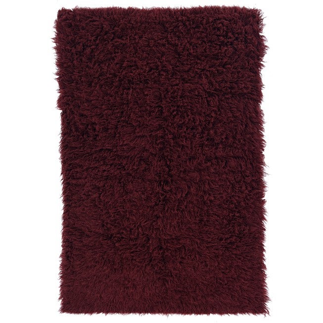 Flokati Burgundy Rug, BURGUNDY, hi-res image number 0