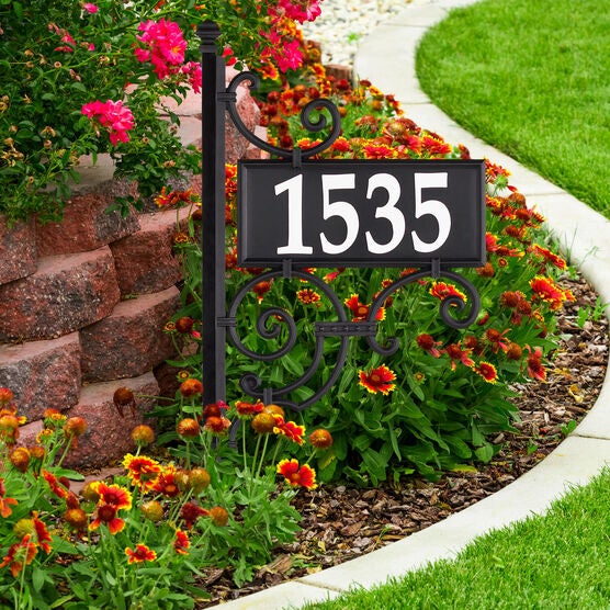 Nite Bright Ironwork Reflective Address Post Sign, , alternate image number null