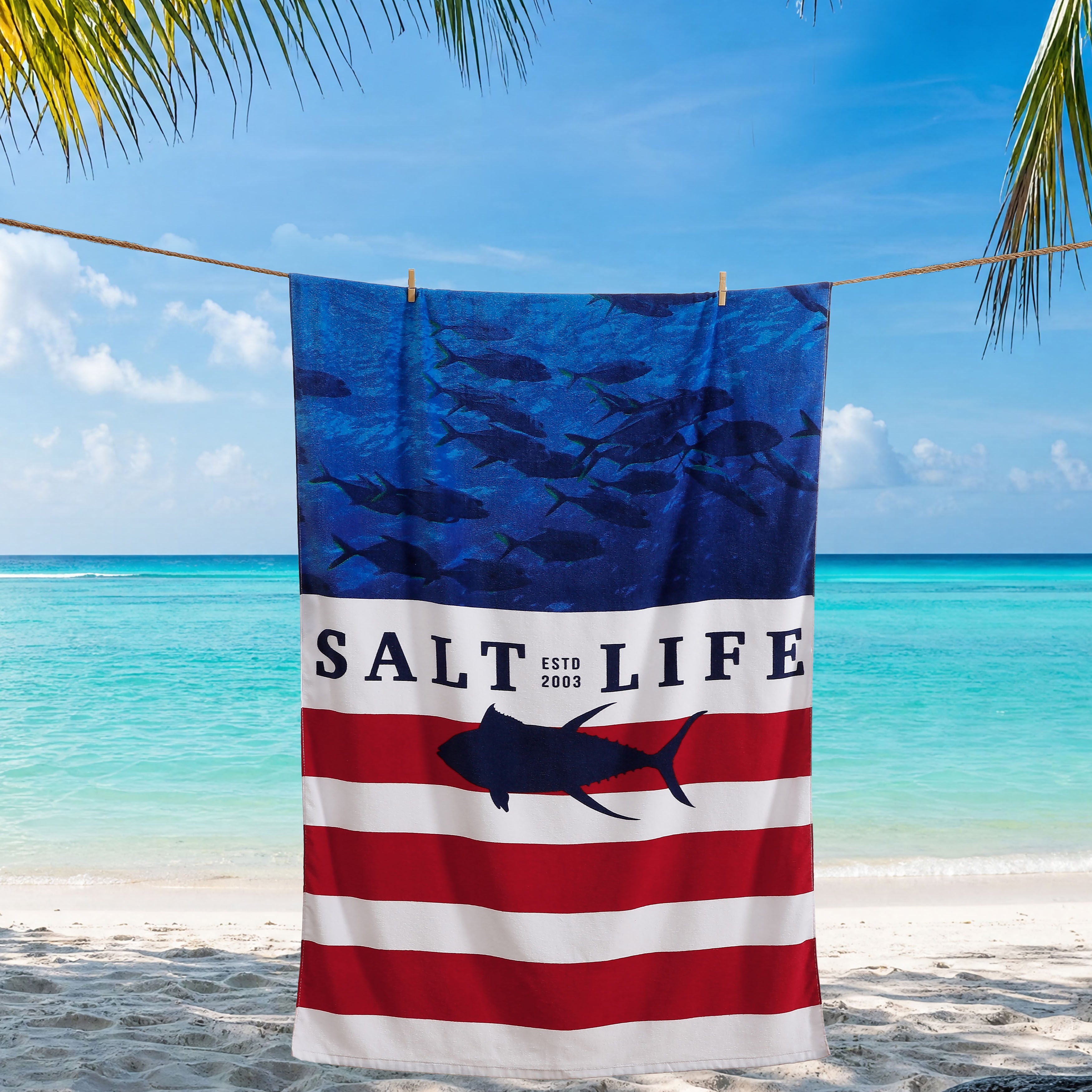 Respect Beach Towel, NAVY, alternate image number 2