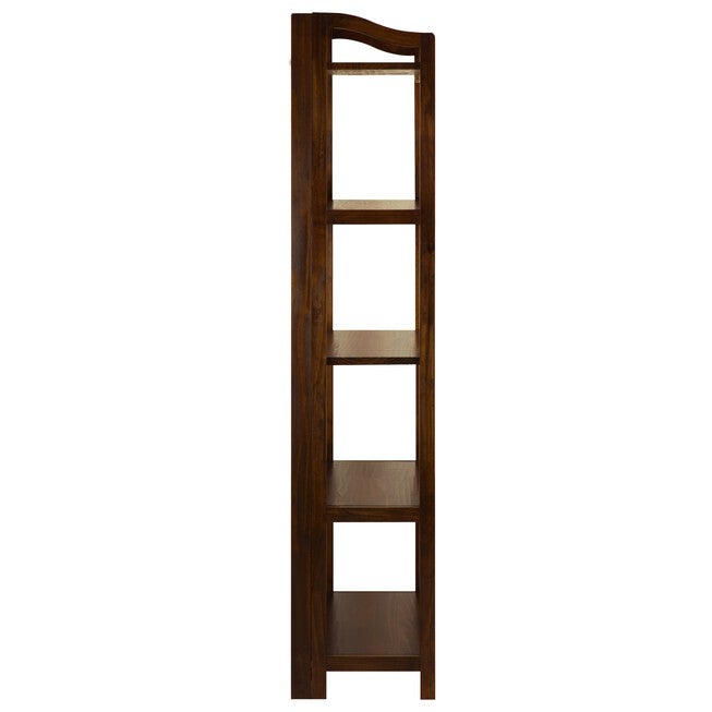 Stratford 5-Shelf Folding Bookcase-Warm Brown, , alternate image number 2