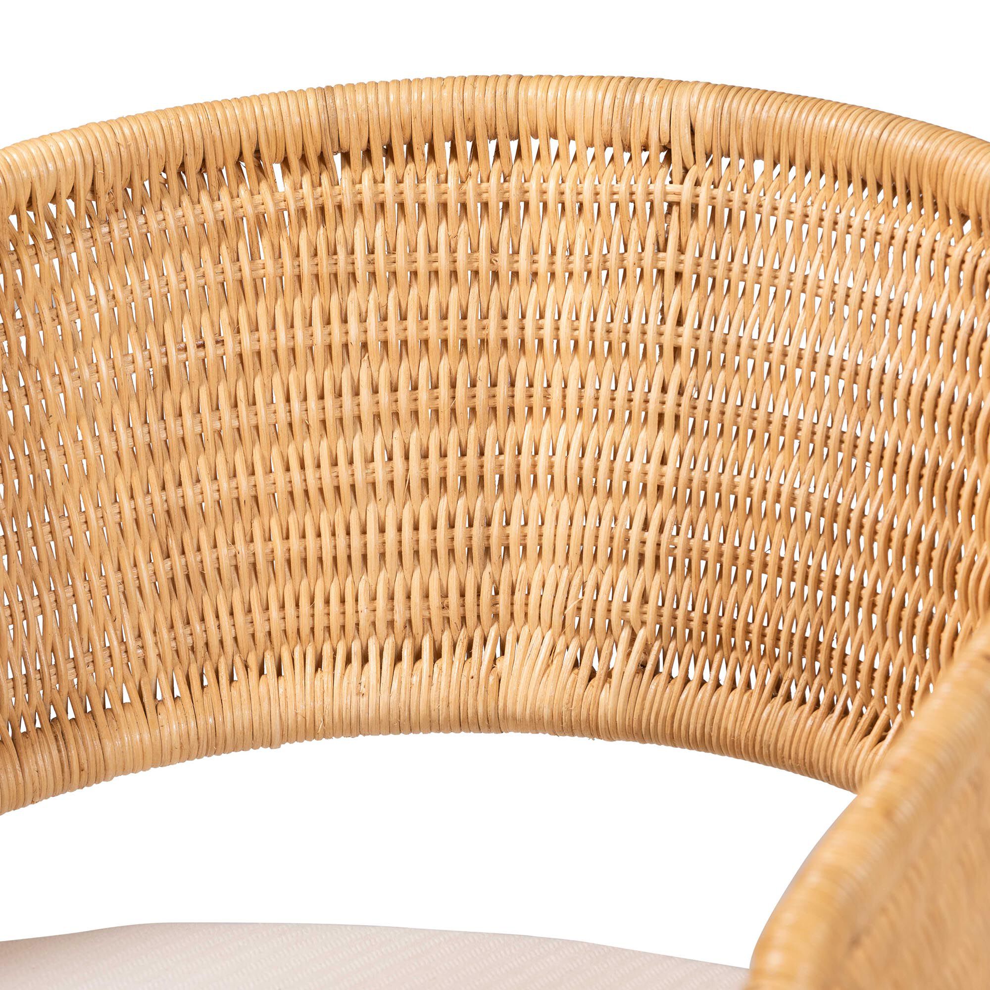 Palm Bohemian Light Honey Rattan Dining Chair, HONEY, alternate image number 5