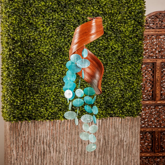 Teal Capiz Coastal Windchime, , alternate image number 5