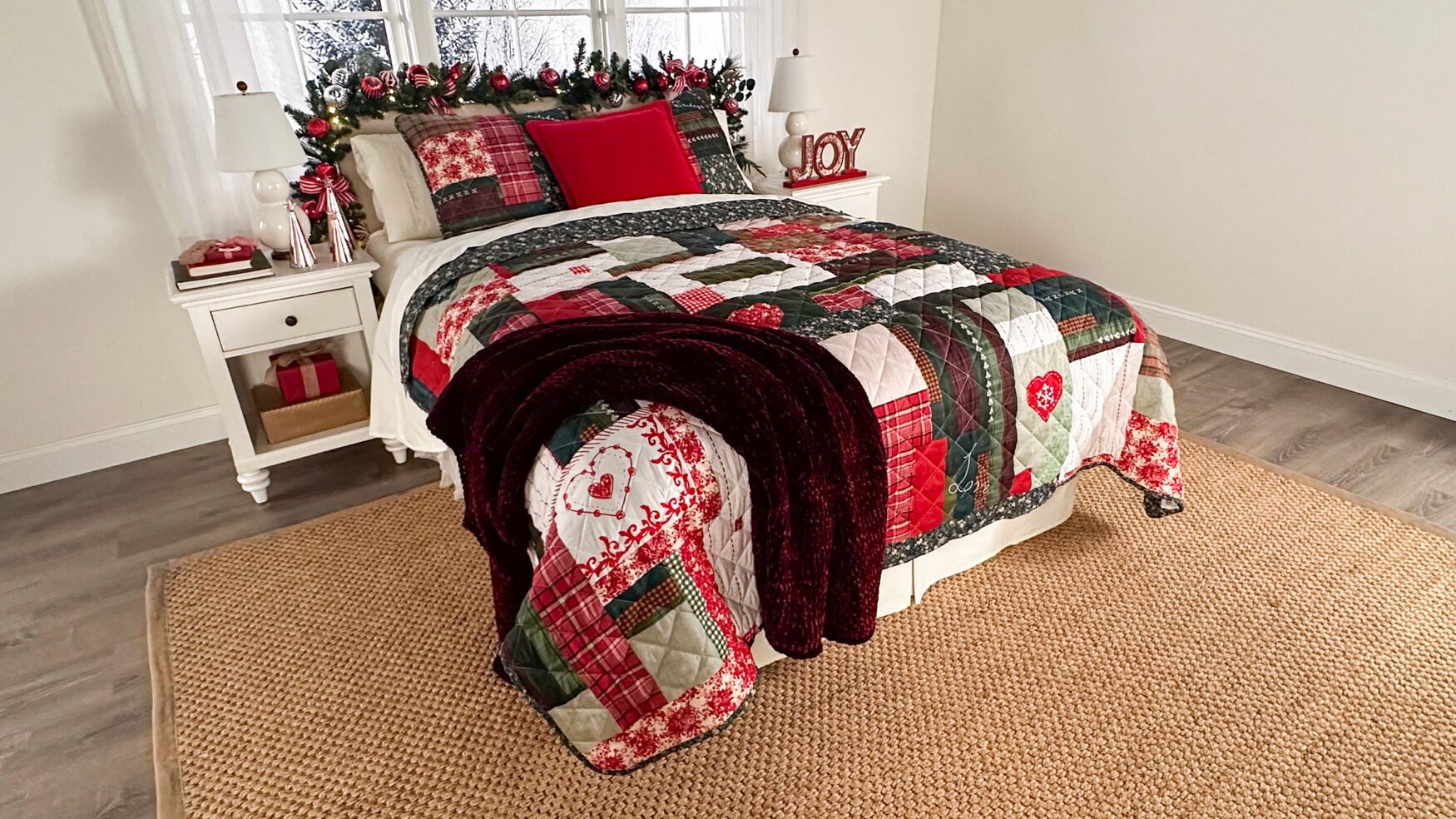 Holiday Patchwork Quilt 3-PC Set, PATCHWORK, on-hover image number 1