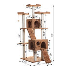 Multi-Level 74" Real Wood Cat Tree Furniture With Sratchhing Posts, , alternate image number null