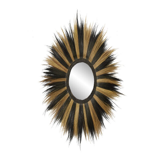Black Boho Style Sea Grass Wall Mirror, , alternate image number 3