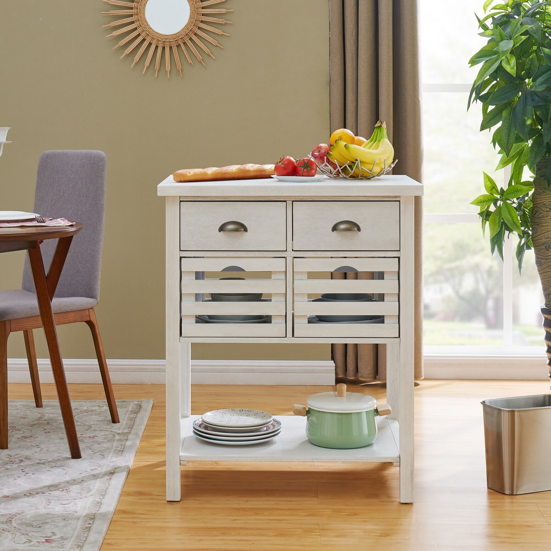 Sheldrake Kitchen Island, WHITE, hi-res image number 0