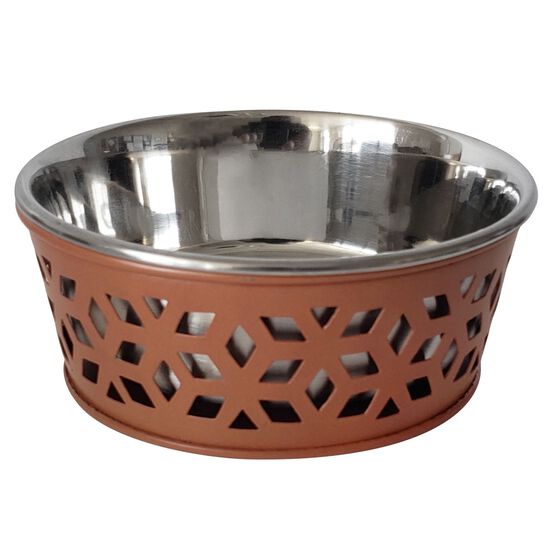 Stainless Steel Country Farmhouse Dog Bowl Apricot Brandy 16 oz, APRICOT, hi-res image number null