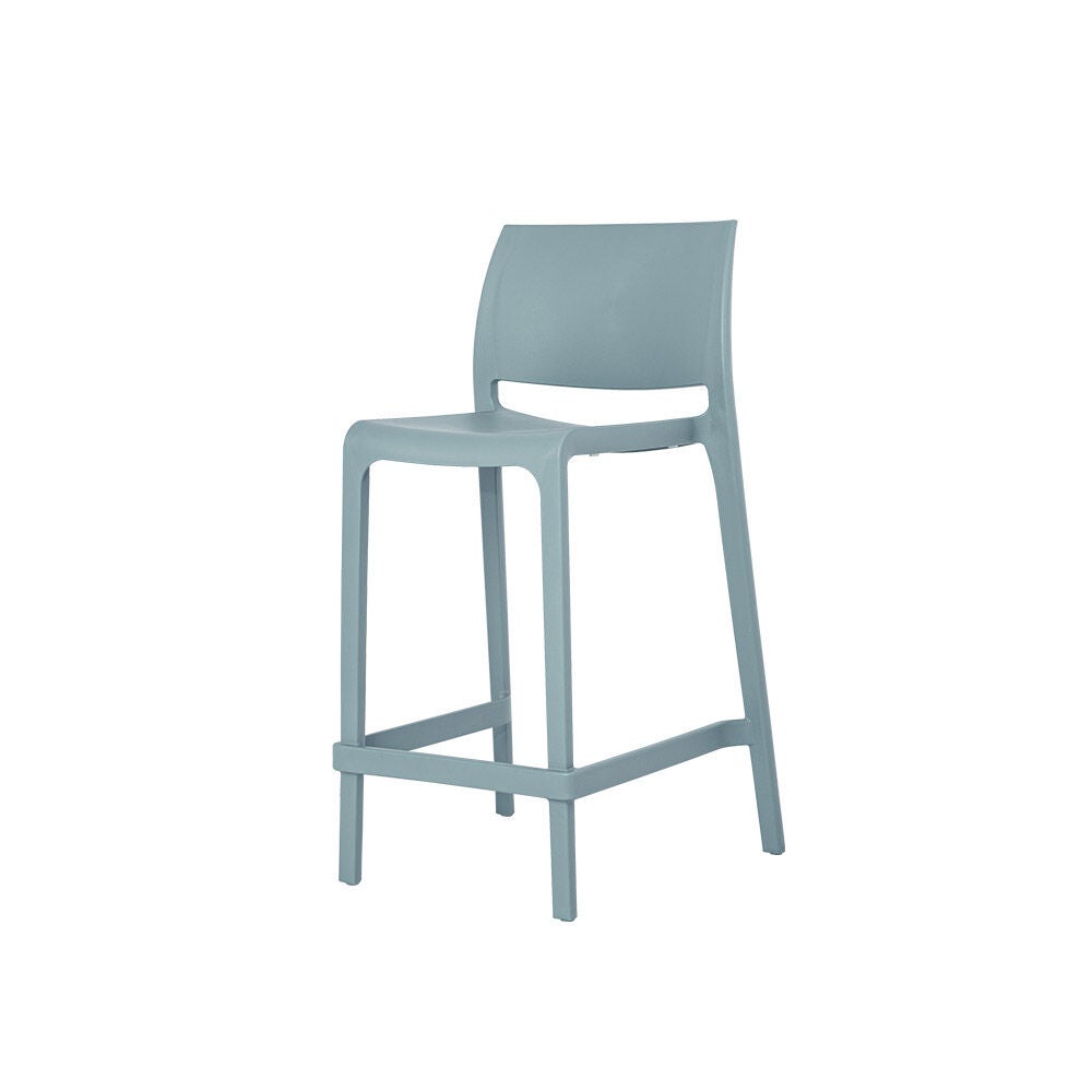 SET OF 2 SENSILLA OUTDOOR STACKABLE COUNTER STOOLS, BABY BLUE, alternate image number 2