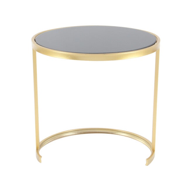 Set of 3 Gold Metal Traditional Accent Table, 21 inches, 19 inches, 17 inches, , alternate image number 4