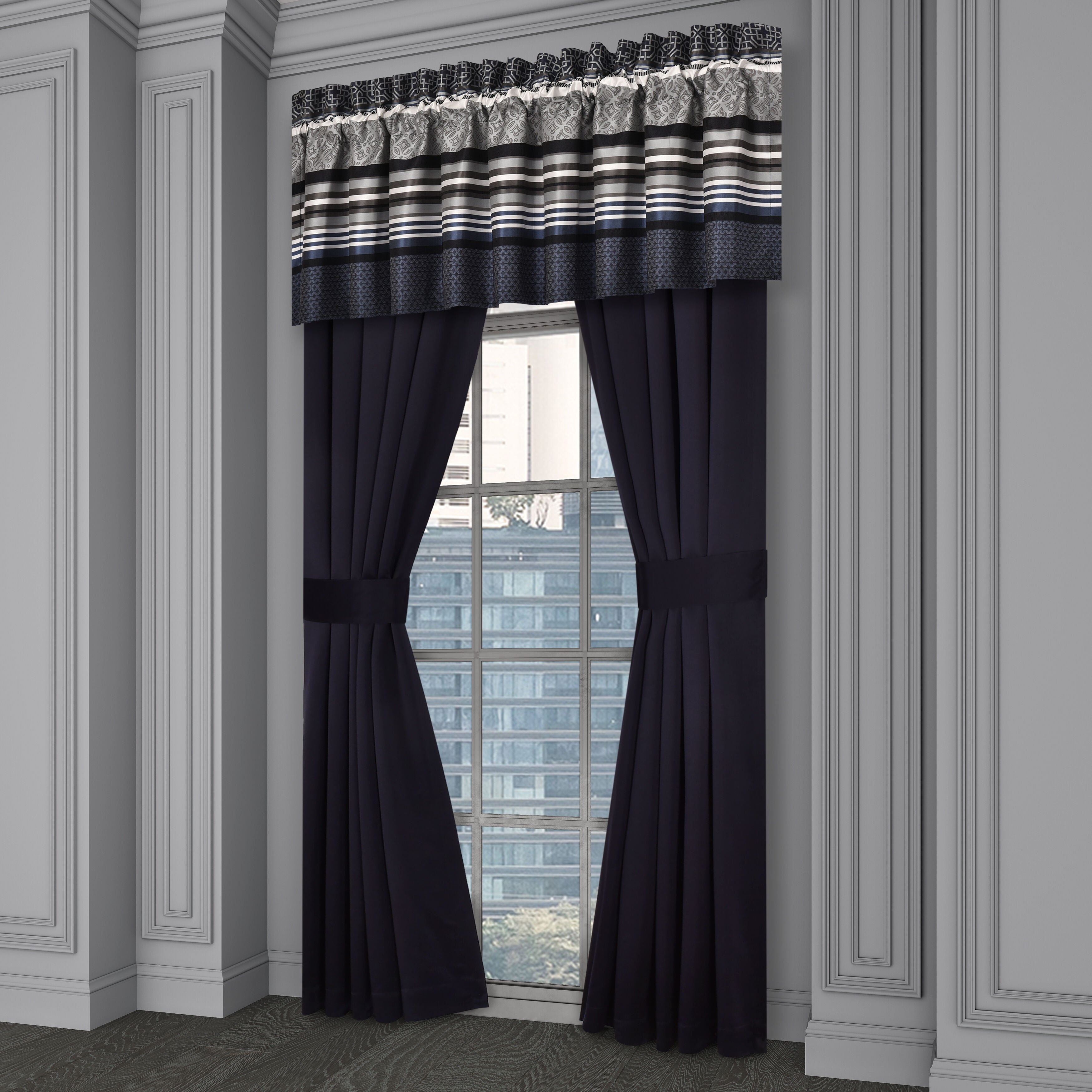 CARLISLE 84 inches WINDOW PANEL PAIR, INDIGO, alternate image number 1