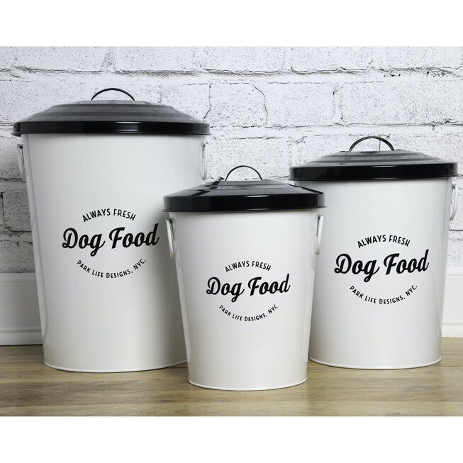 Andreas White Medium 21Lbs Pet Dog Cat Food Bin, , on-hover image number 1